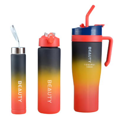 Kit Termos X3 Deporte Botella Pitillo Rj